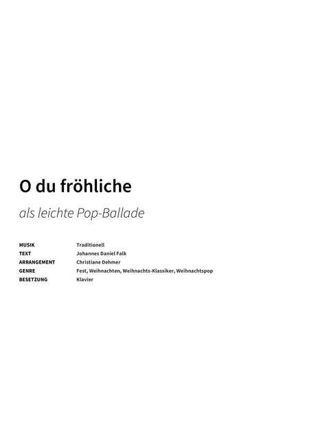 O du fröhliche - Title Page