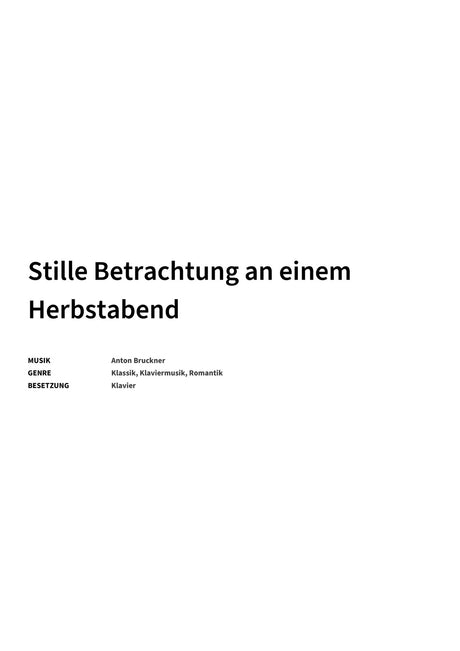 Stille Betrachtung an einem Herbstabend - Title Page