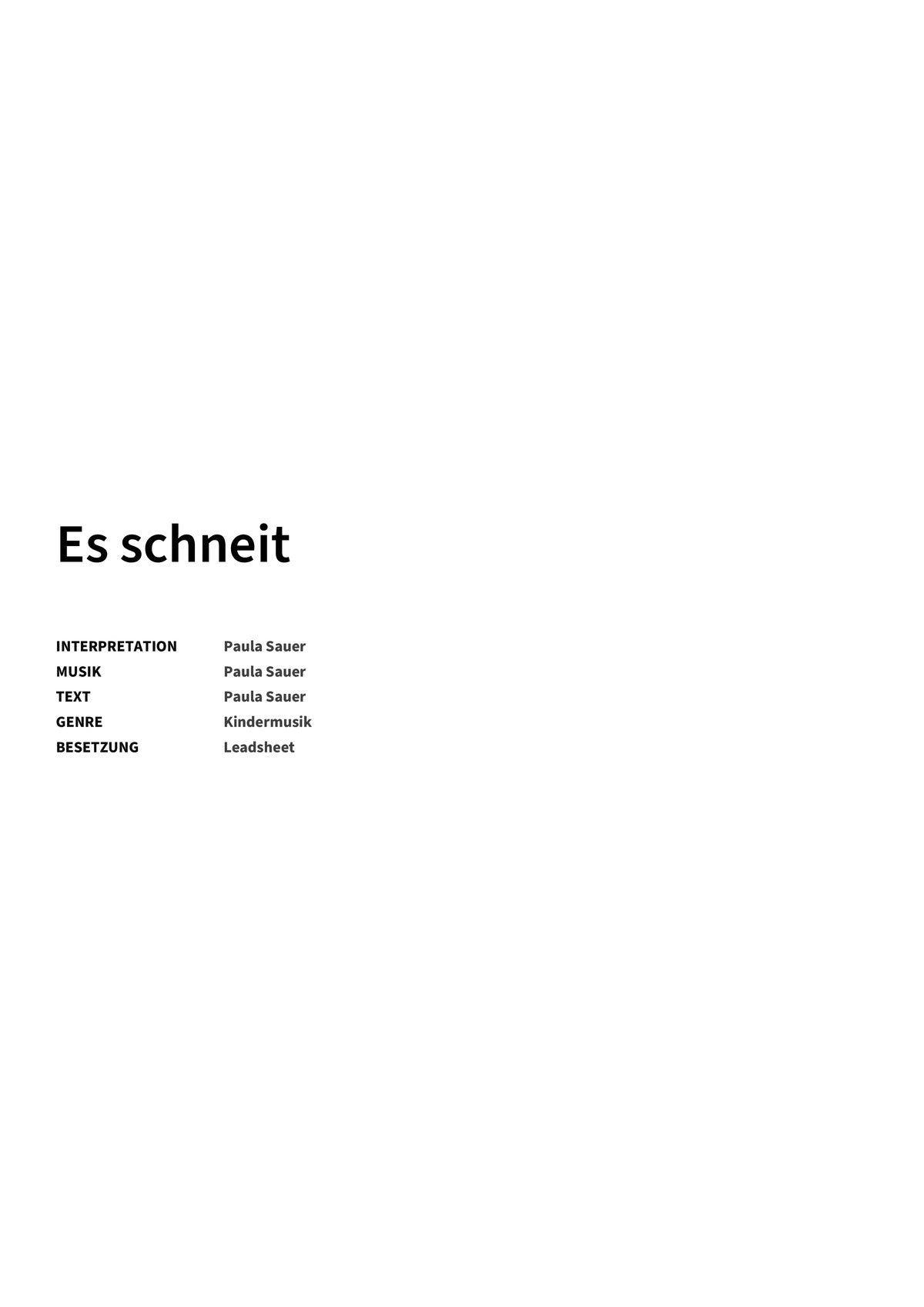 Es schneit - Title Page