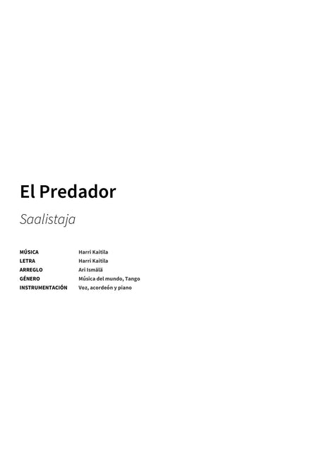 El Predador - Title Page
