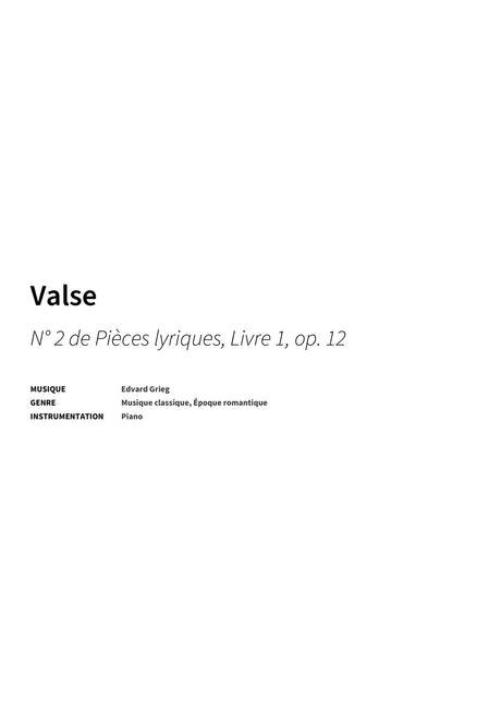 Valse - Title Page