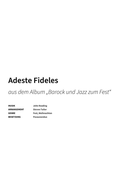 Adeste Fideles - Title Page