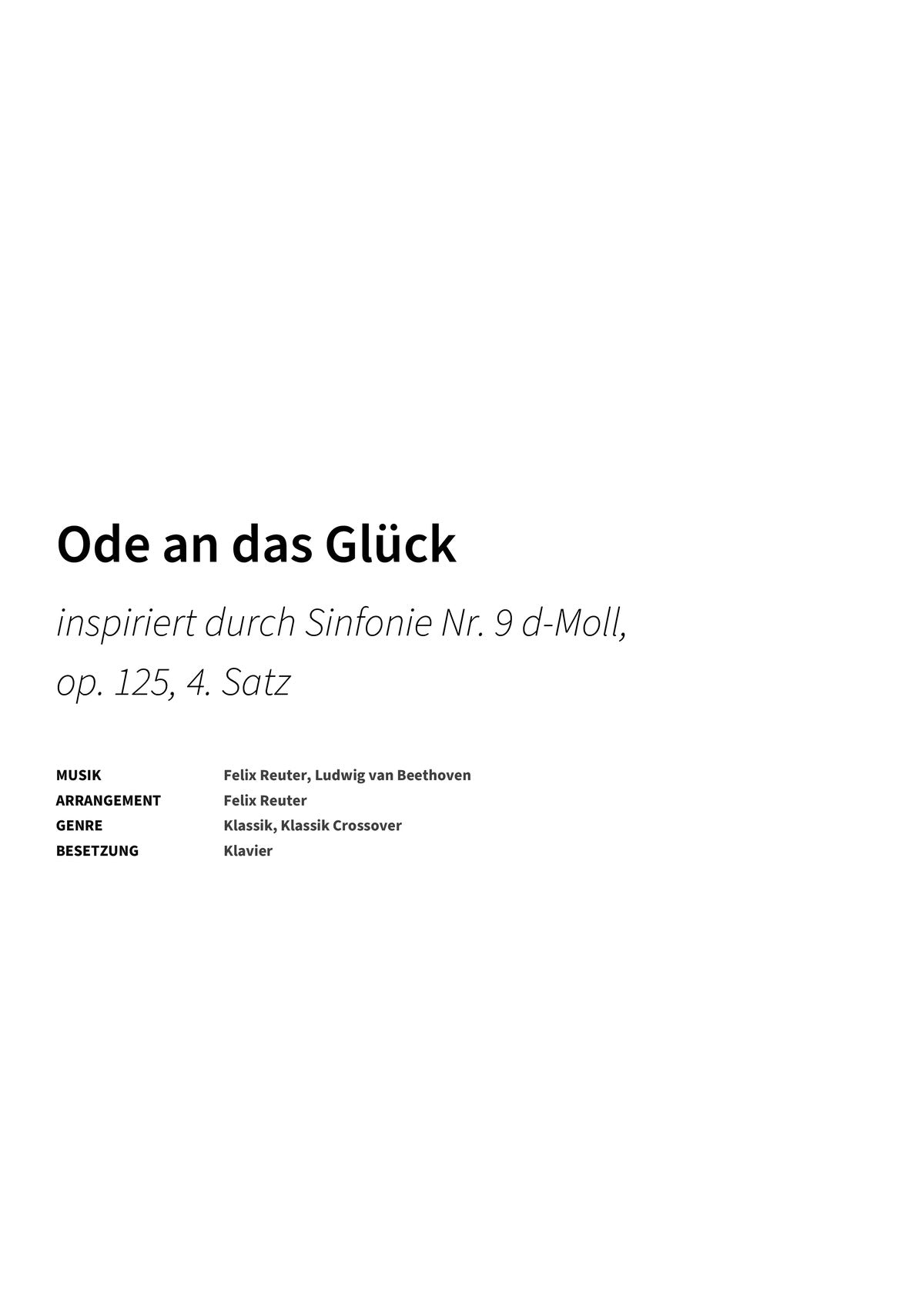 Ode an das Glück - Title Page