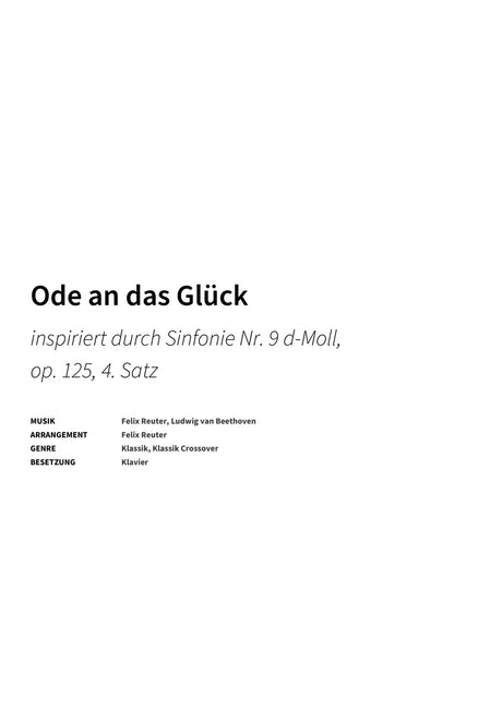 Ode an das Glück - Title Page