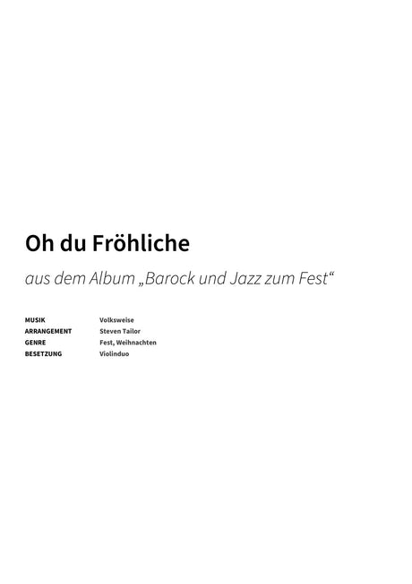 Oh du Fröhliche - Title Page