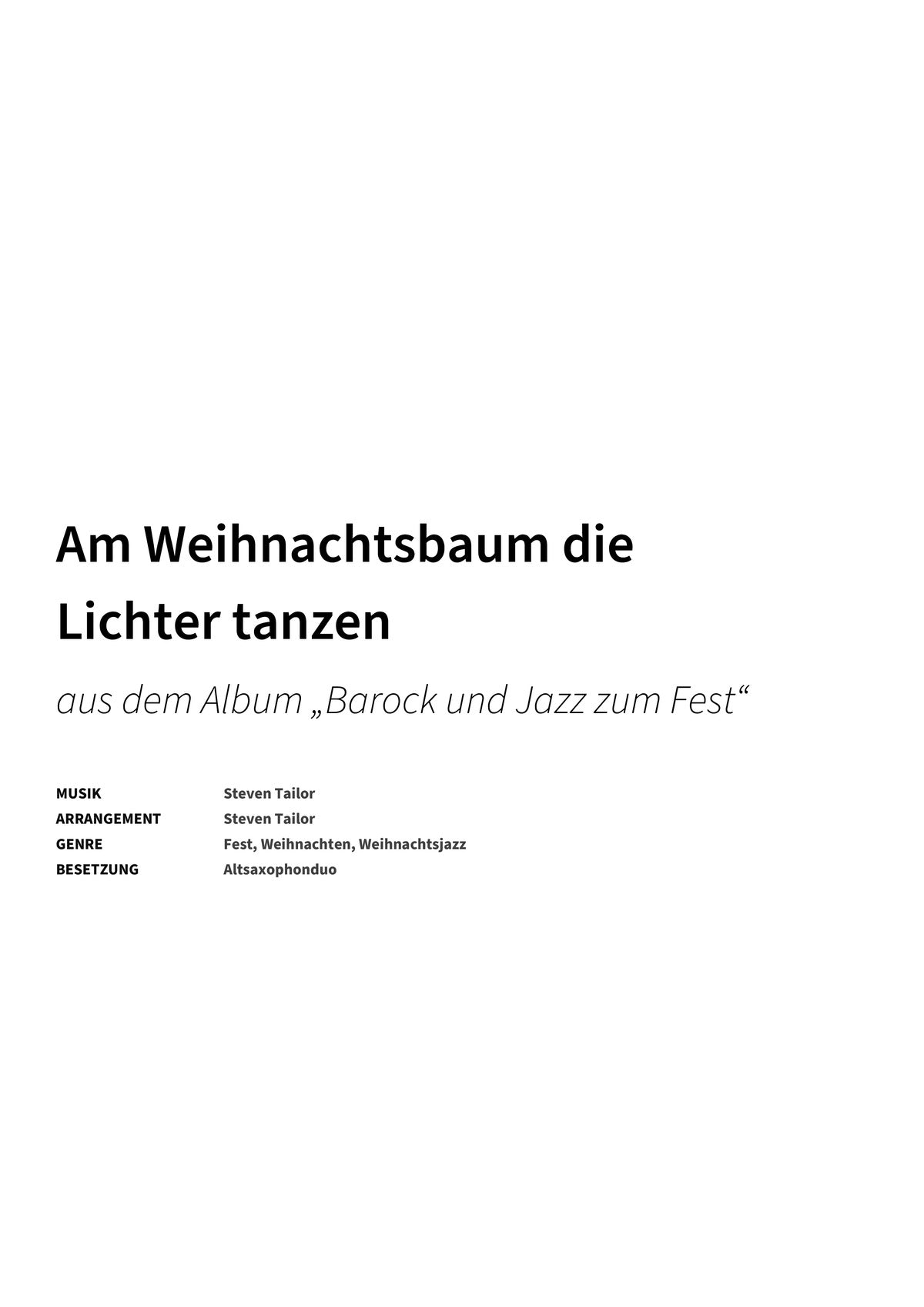 Am Weihnachtsbaum die Lichter tanzen - Title Page