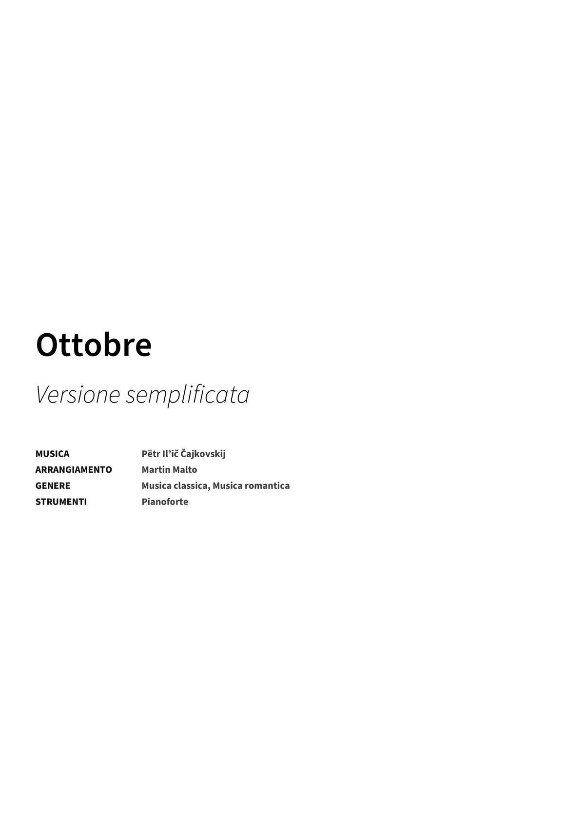 Ottobre - Title Page