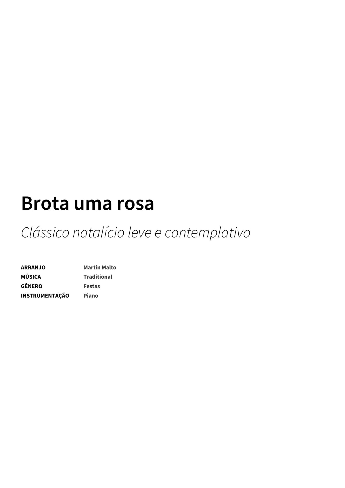 Brota uma rosa - Title Page
