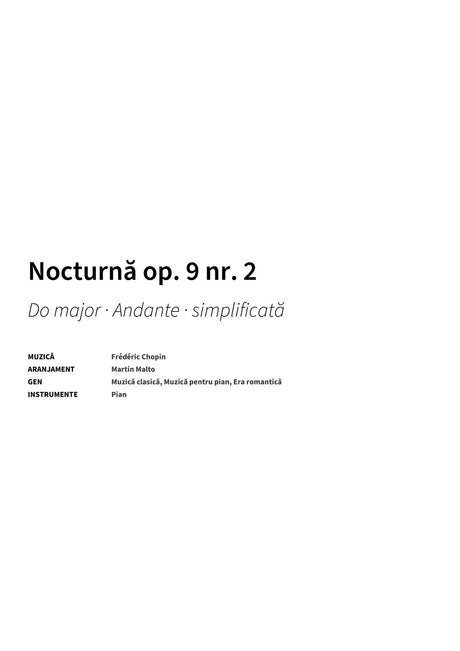 Nocturnă op. 9 nr. 2 - Title Page