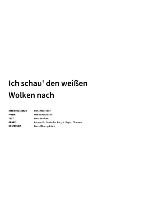 Ich schau' den weißen Wolken nach - Title Page