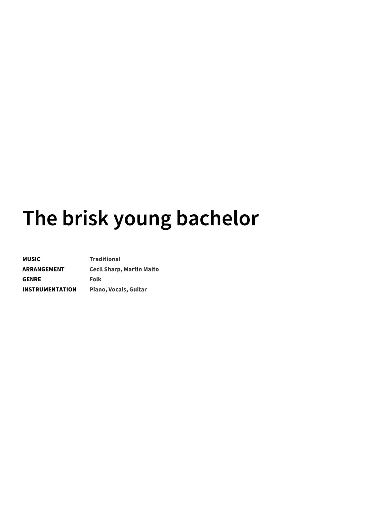 The brisk young bachelor - Title Page
