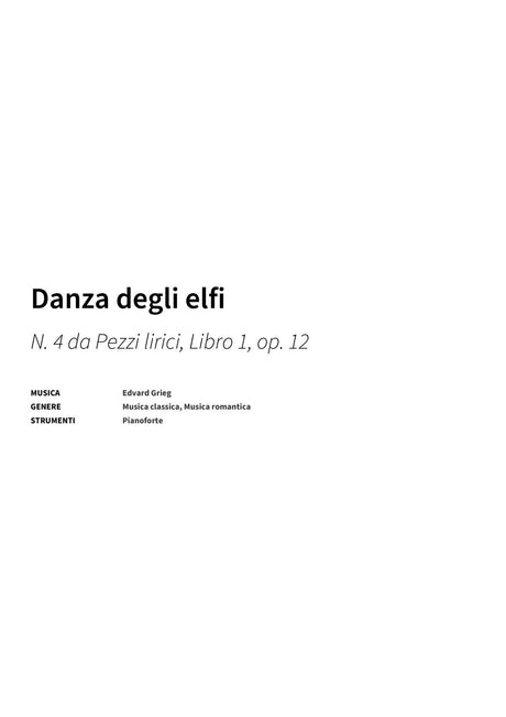 Danza degli elfi - Title Page