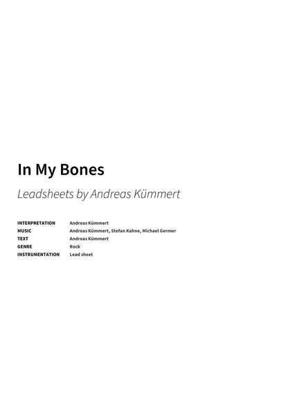 In My Bones - Title Page