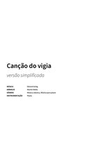Canção do vigia - Title Page