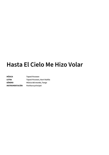 Hasta El Cielo Me Hizo Volar - Title Page
