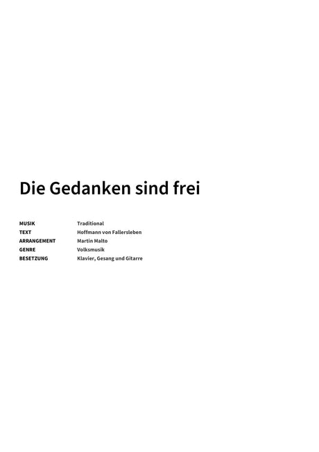 Die Gedanken sind frei - Title Page