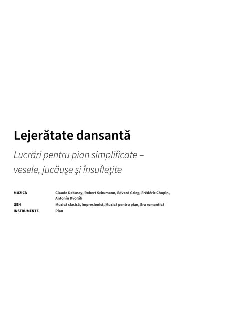 Lejerătate dansantă - Title Page