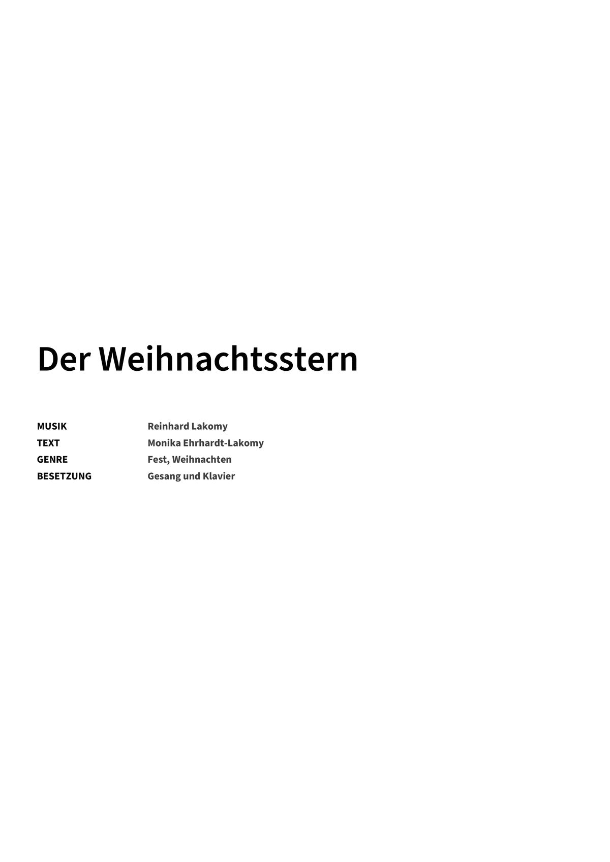 Der Weihnachtsstern - Title Page