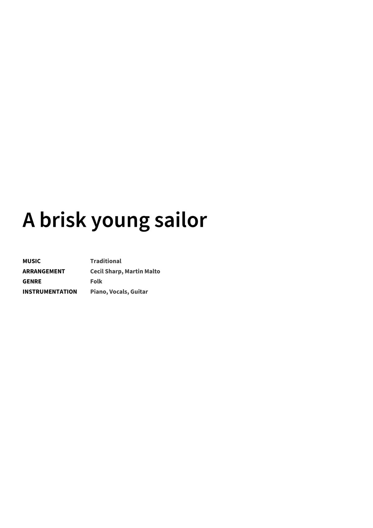 A brisk young sailor - Title Page