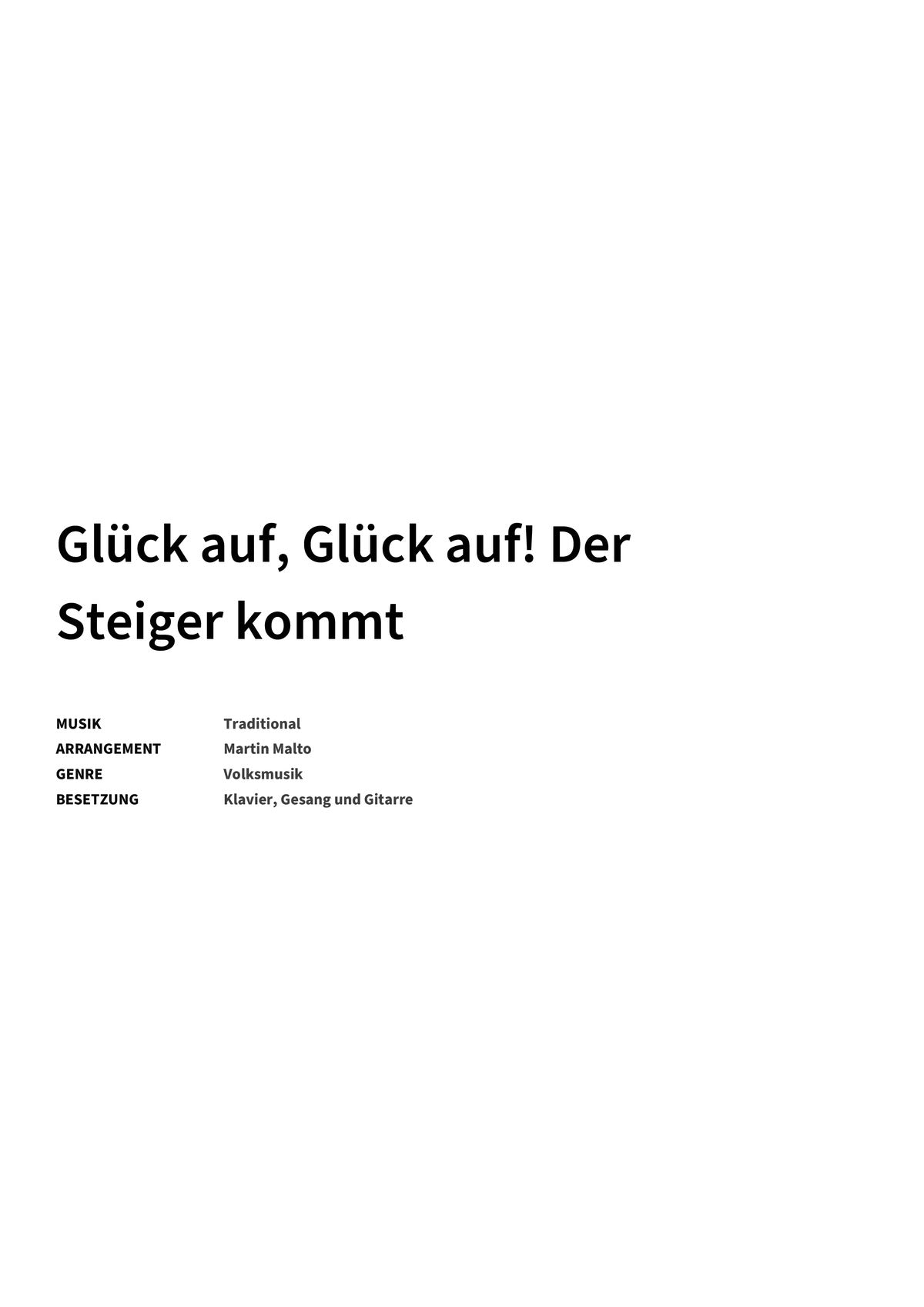 Glück auf, Glück auf! Der Steiger kommt - Title Page
