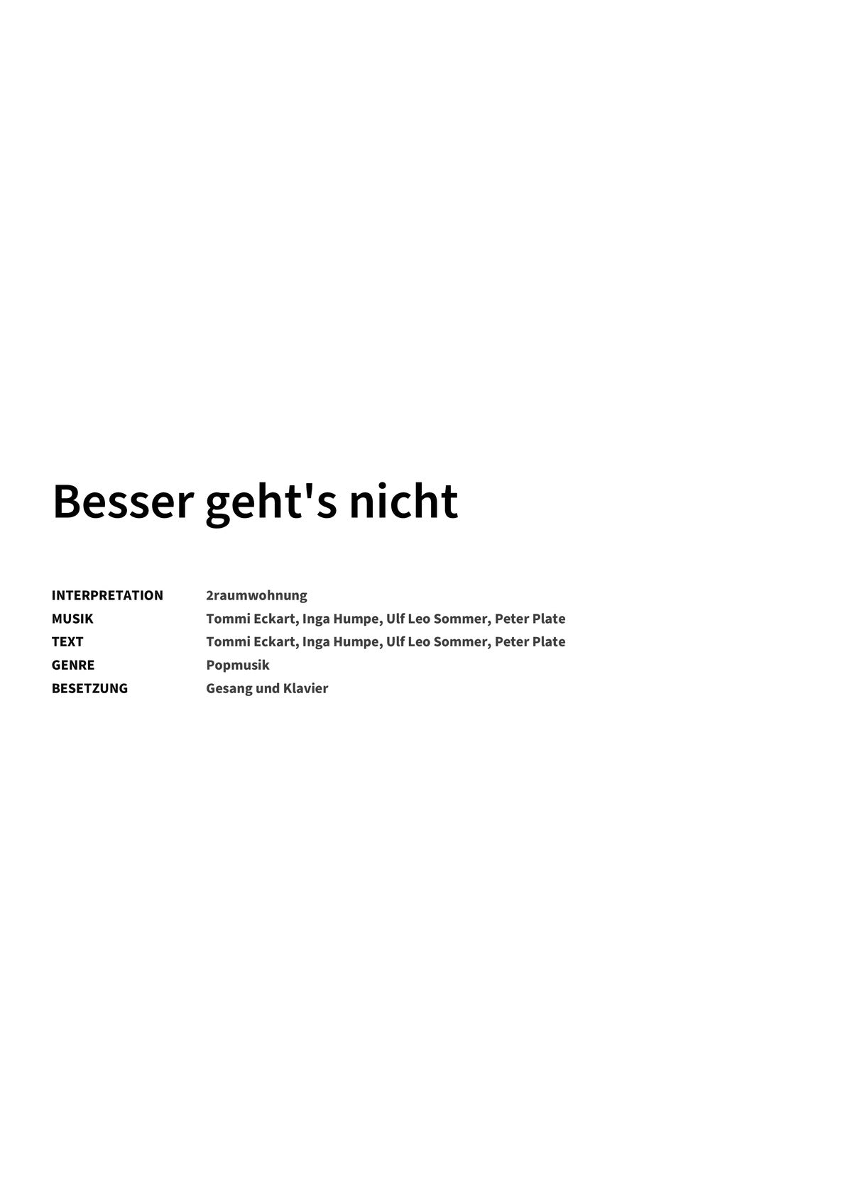 Besser geht's nicht - Title Page