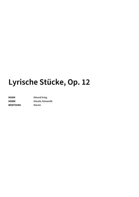 Lyrische Stücke, Op. 12 - Title Page