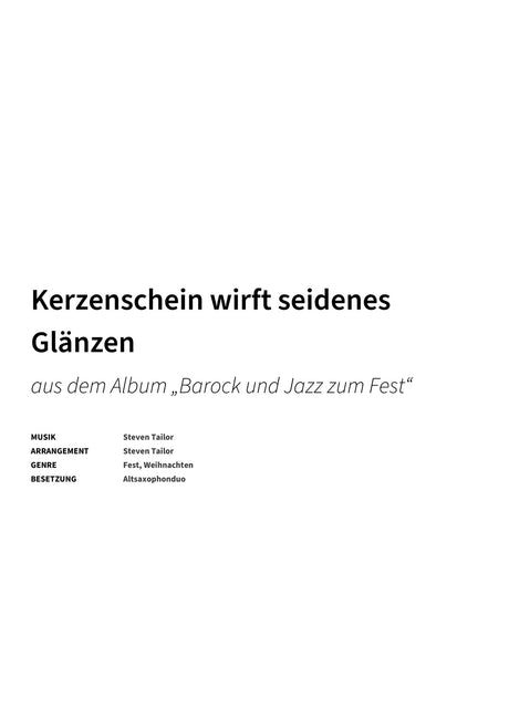Kerzenschein wirft seidenes Glänzen - Title Page