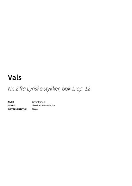 Vals - Title Page