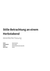 Stille Betrachtung an einem Herbstabend - Title Page