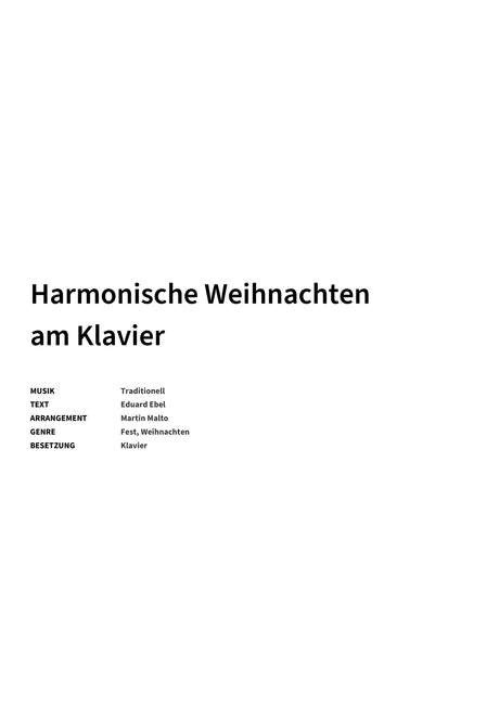 Harmonische Weihnachten am Klavier - Title Page