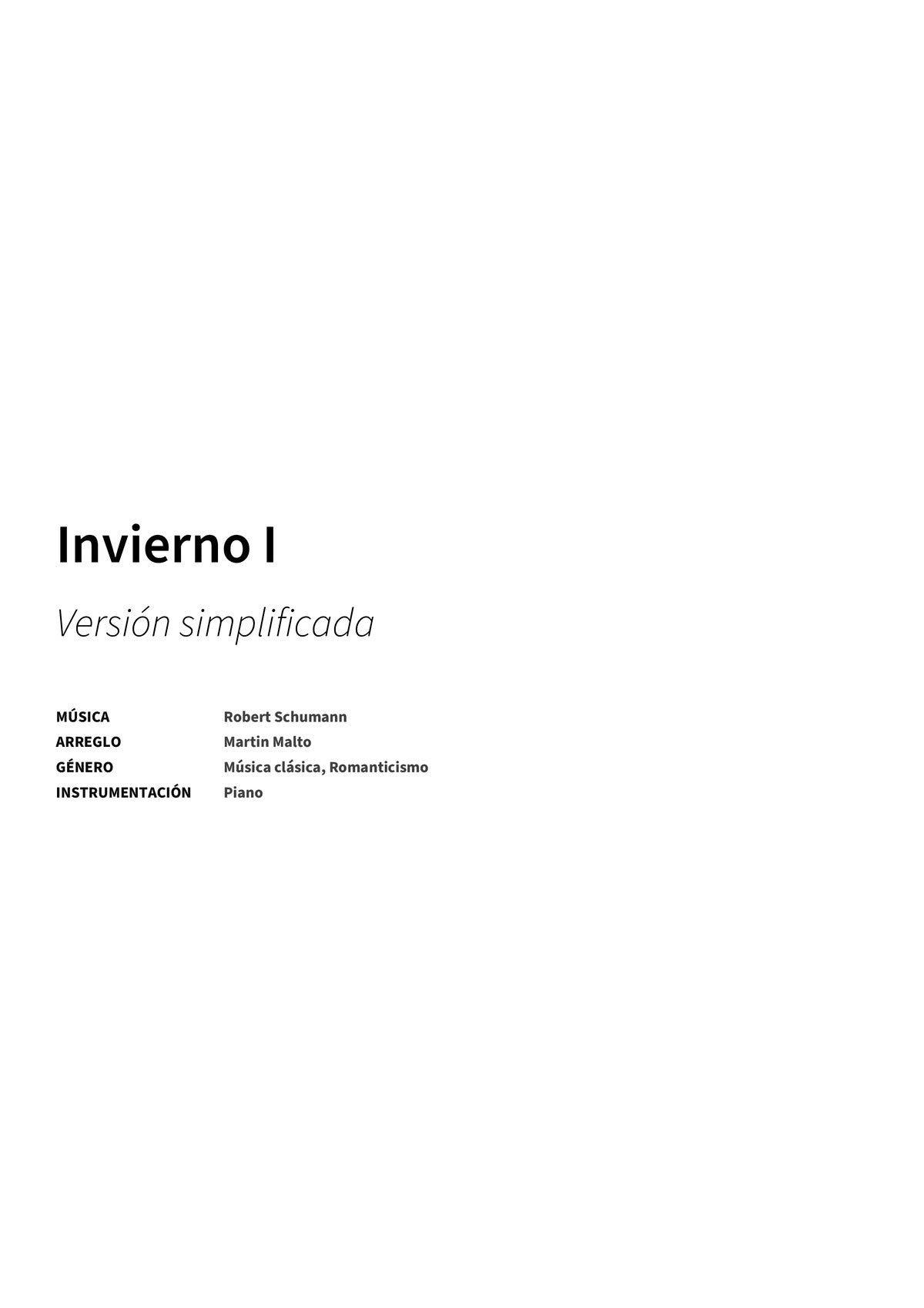 Invierno I - Title Page