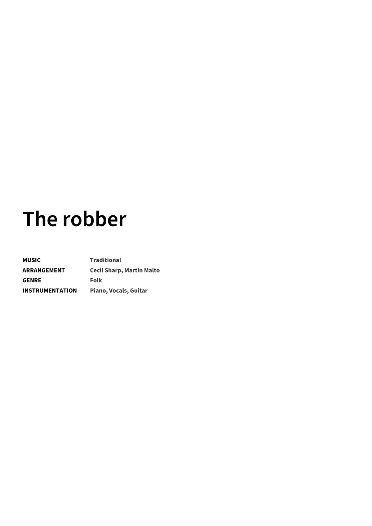 The robber - Title Page