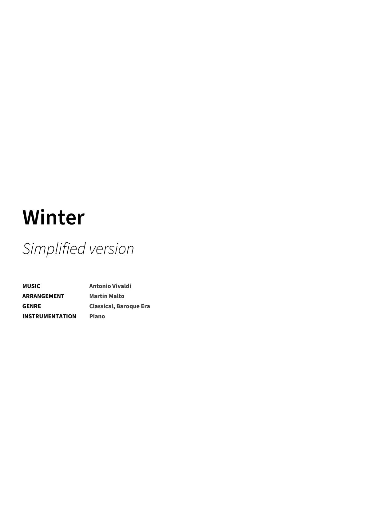 Winter - Title Page