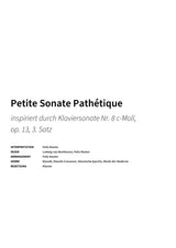 Petite Sonate Pathétique - Title Page