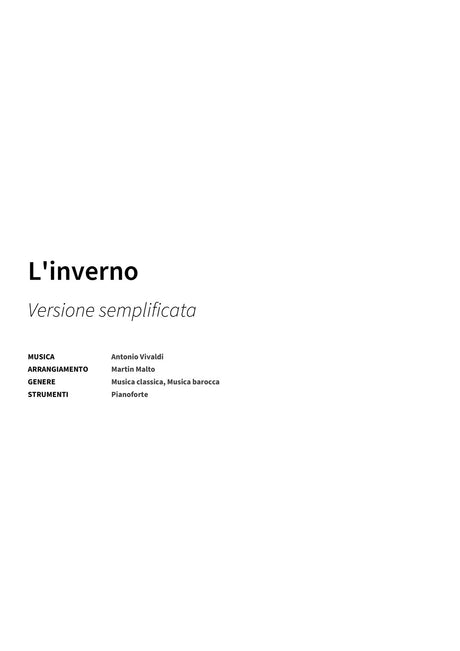 L'inverno - Title Page