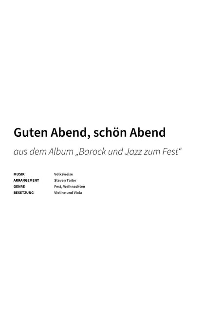 Guten Abend, schön Abend - Title Page