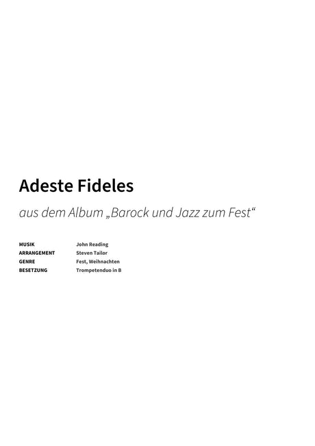 Adeste Fideles - Title Page