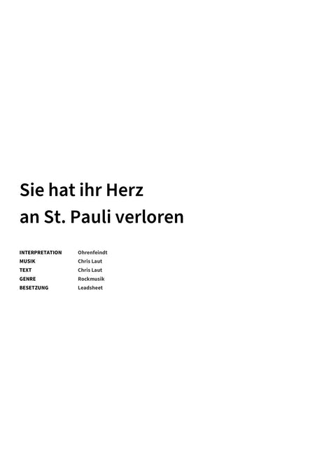 Sie hat ihr Herz an St. Pauli verloren - Title Page
