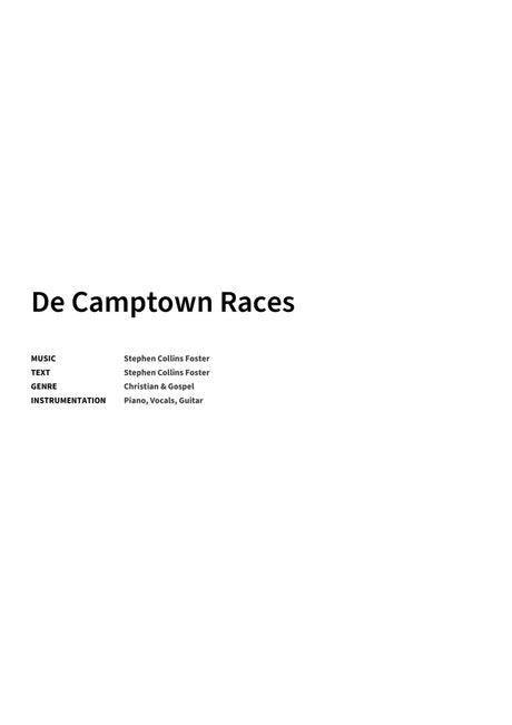 De Camptown Races - Title Page