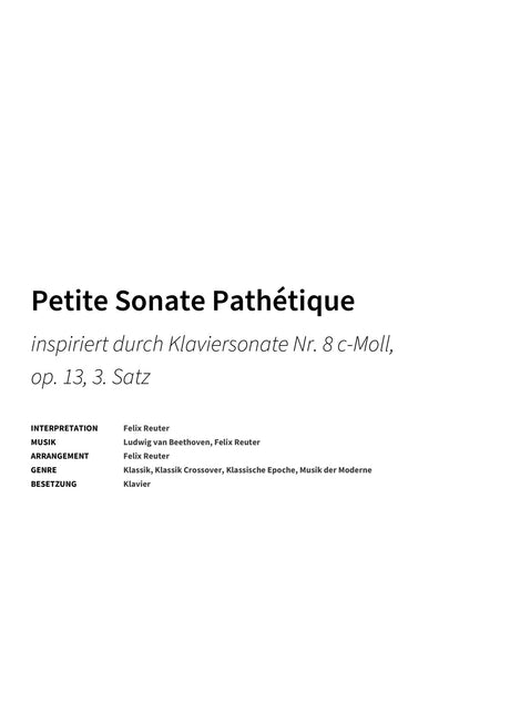 Petite Sonate Pathétique - Title Page