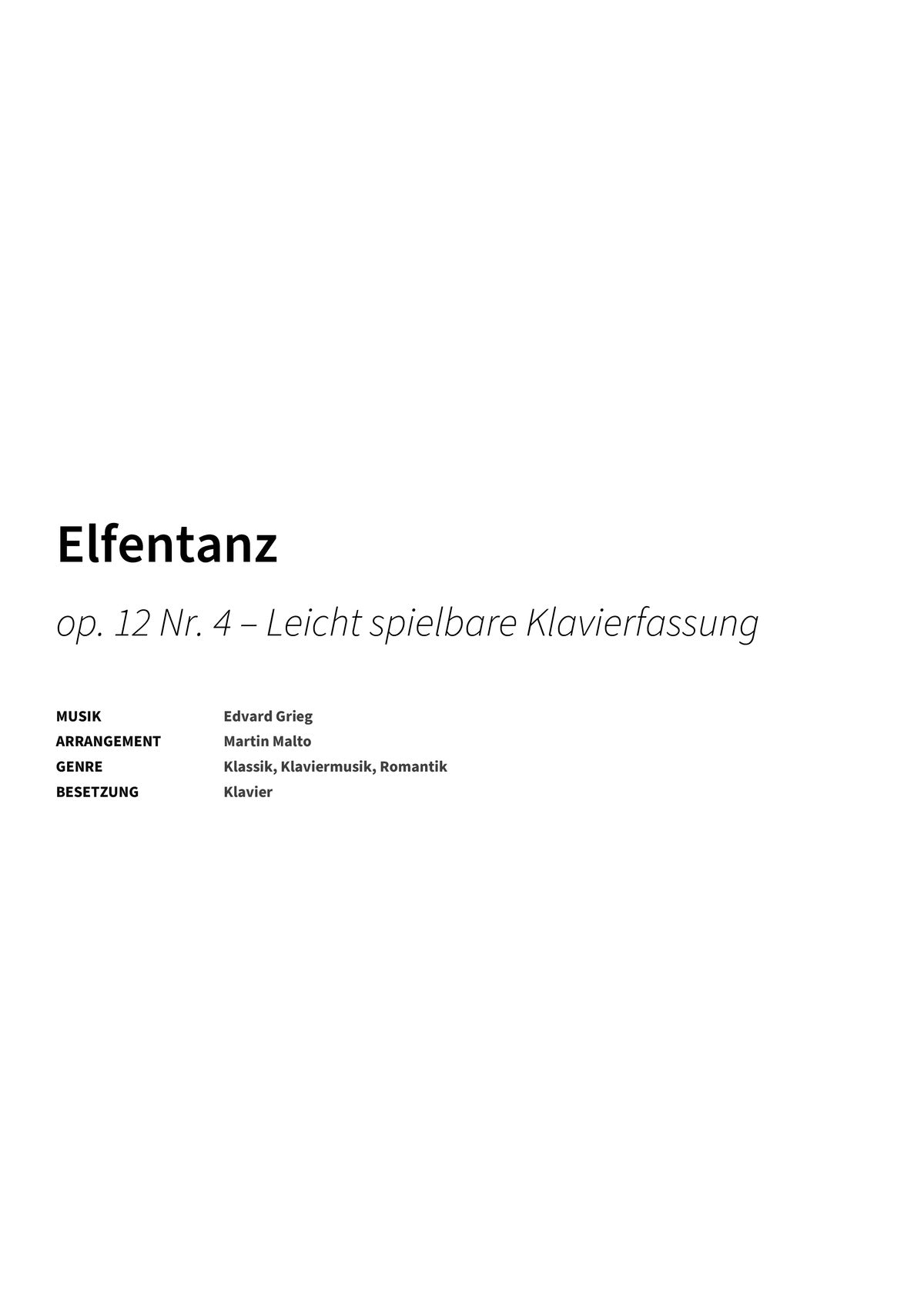 Elfentanz - Title Page