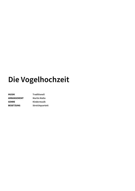 Die Vogelhochzeit - Title Page