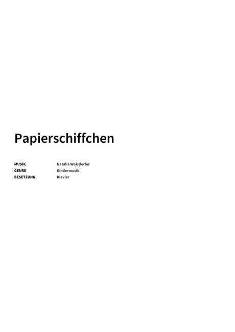 Papierschiffchen - Title Page