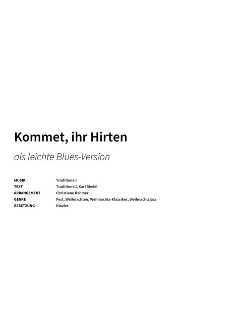 Kommet, ihr Hirten - Title Page