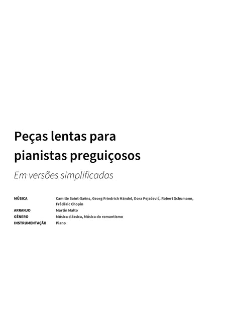 Peças lentas para pianistas preguiçosos - Title Page