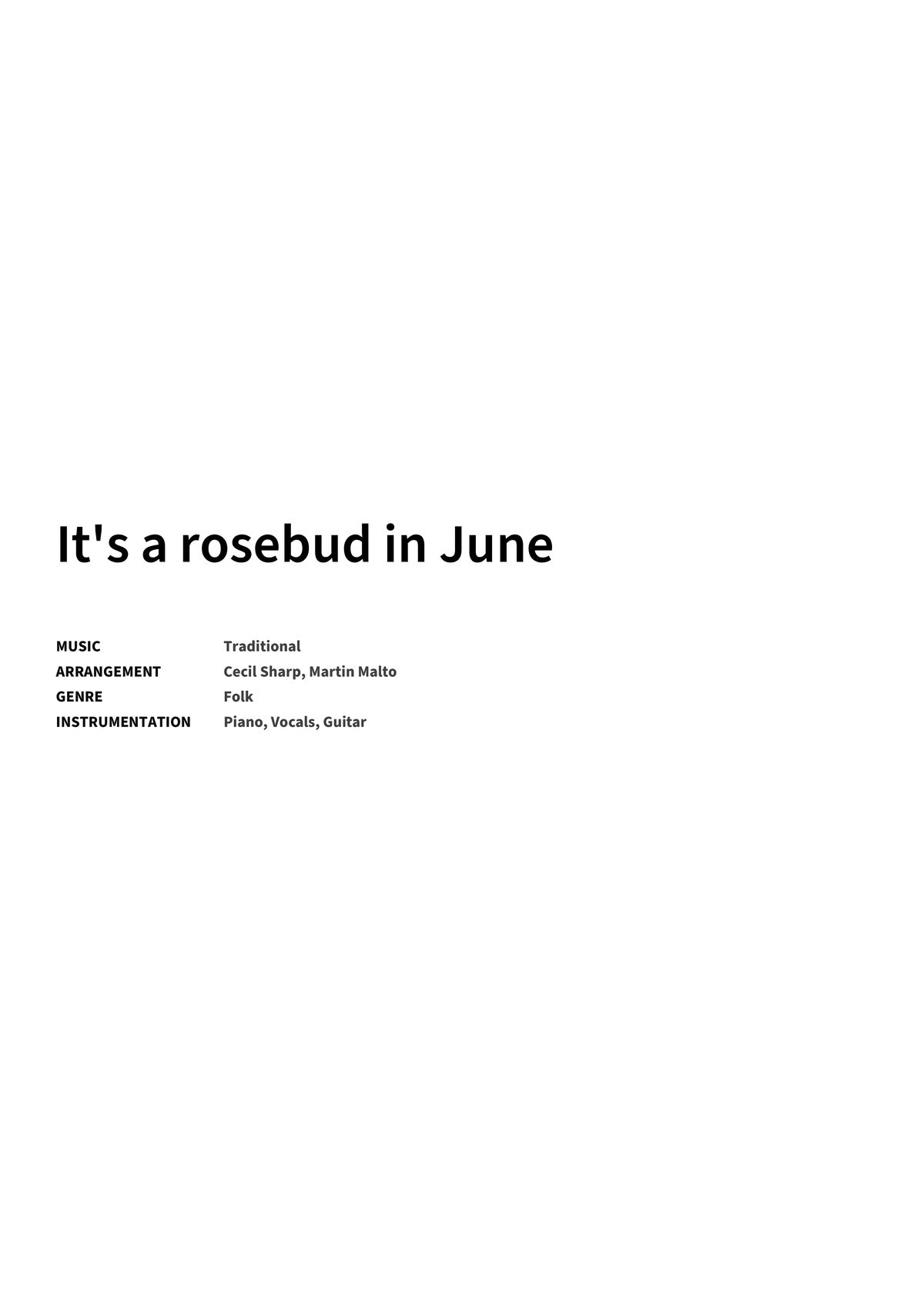It's a rosebud in June - Title Page