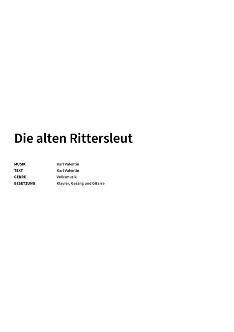 Die alten Rittersleut - Title Page