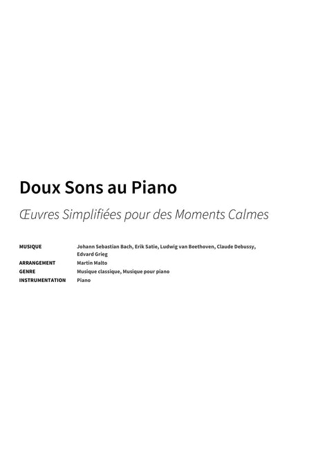 Doux Sons au Piano - Title Page
