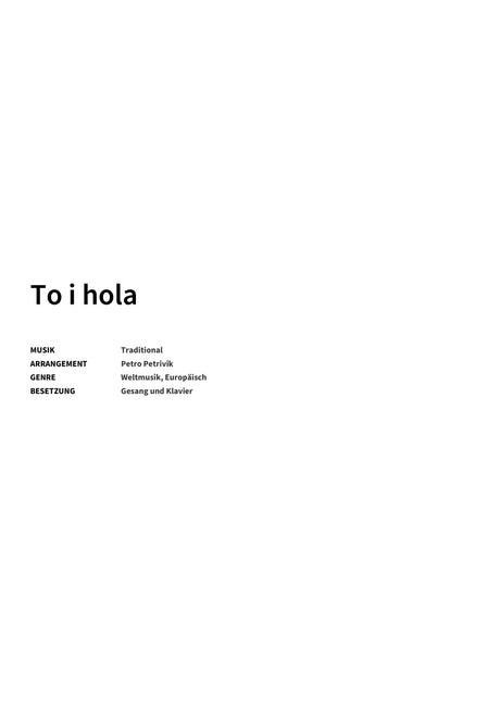 To i hola - Title Page