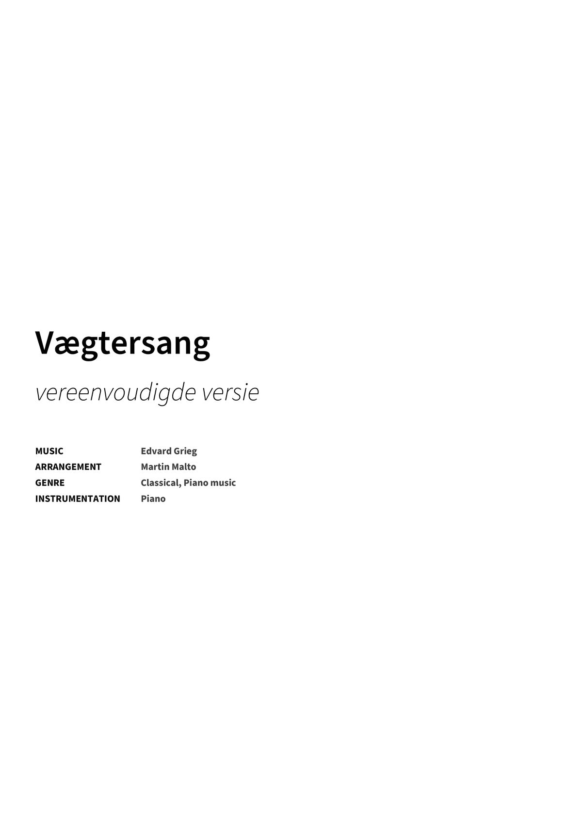 Vægtersang - Title Page